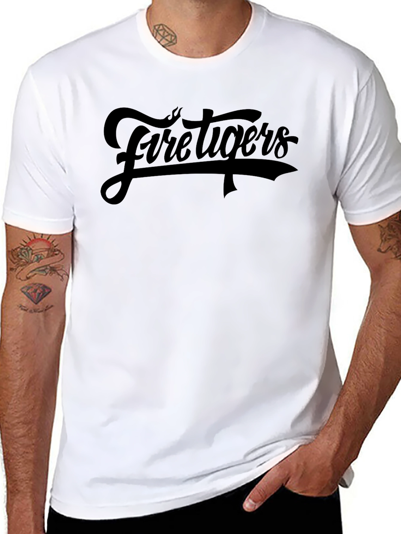 Fire Tigers Graphic Tee - Classic Black T-Shirt