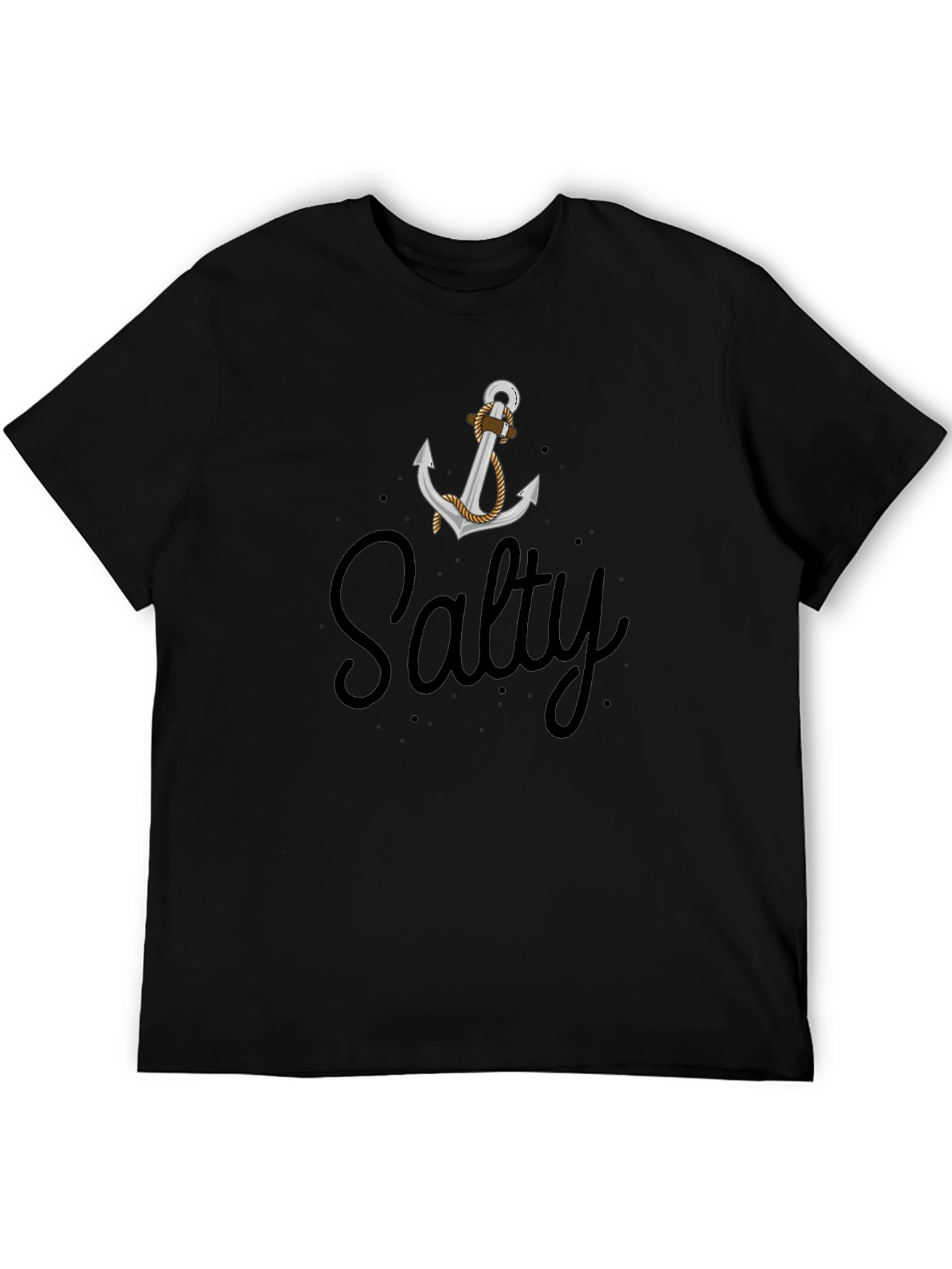 Salty Anchor Graphic T-Shirt - Classic Black Tee