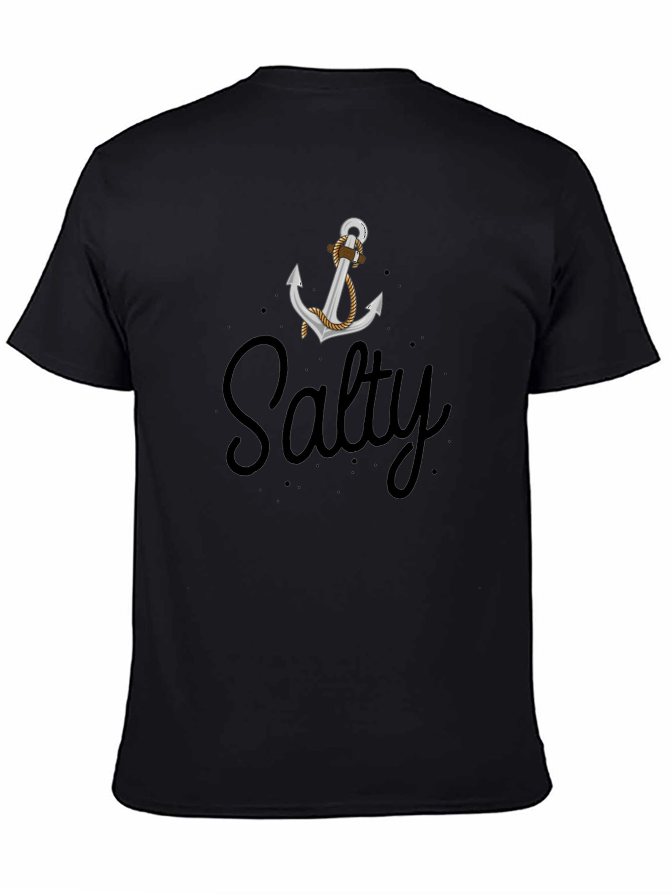 Salty Anchor Graphic T-Shirt - Classic Black Tee