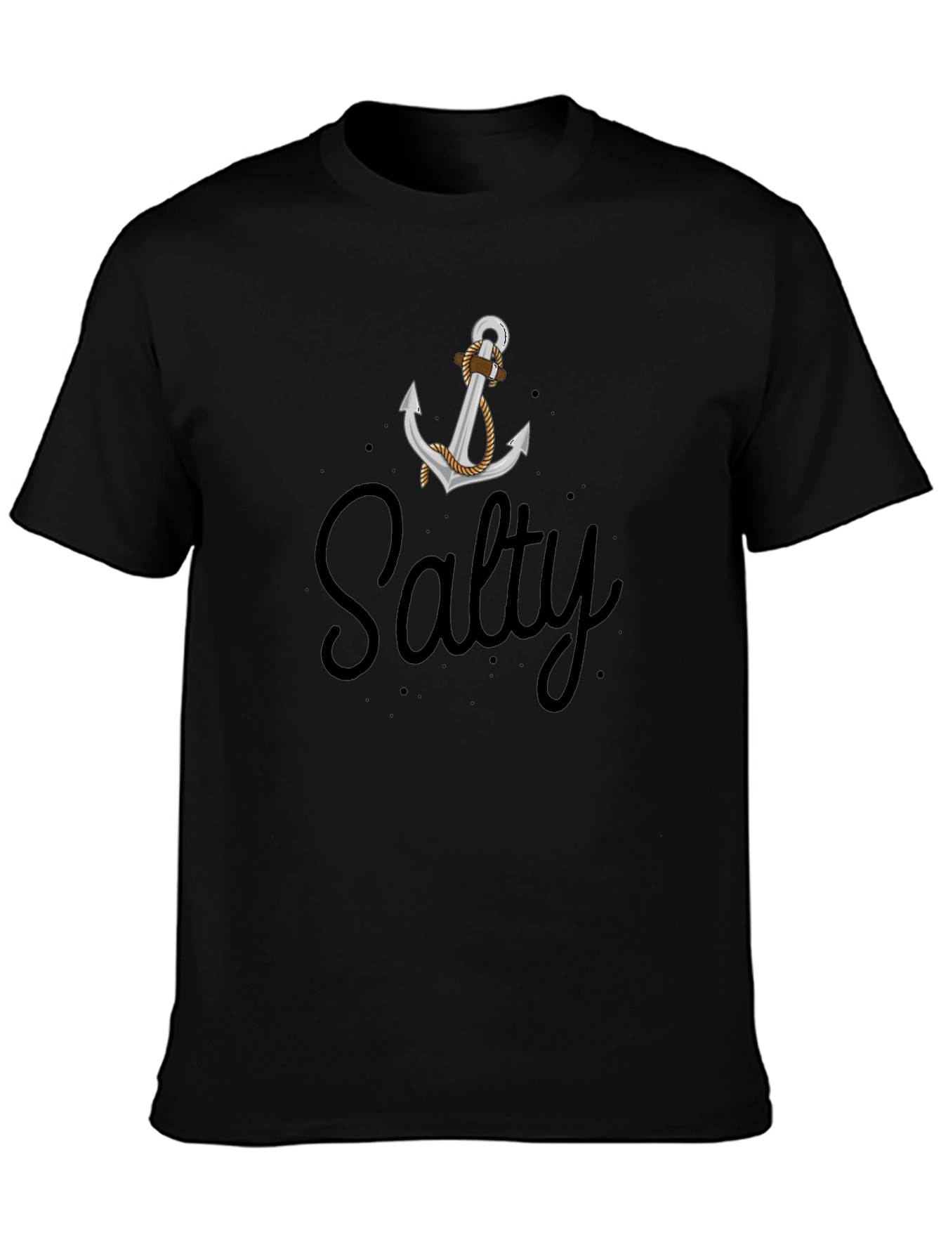 Salty Anchor Graphic T-Shirt - Classic Black Tee