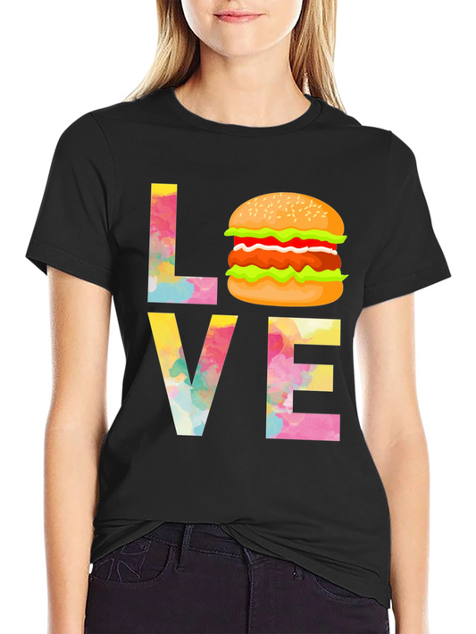 Love Burger Graphic Tee - Unisex Black T-Shirt