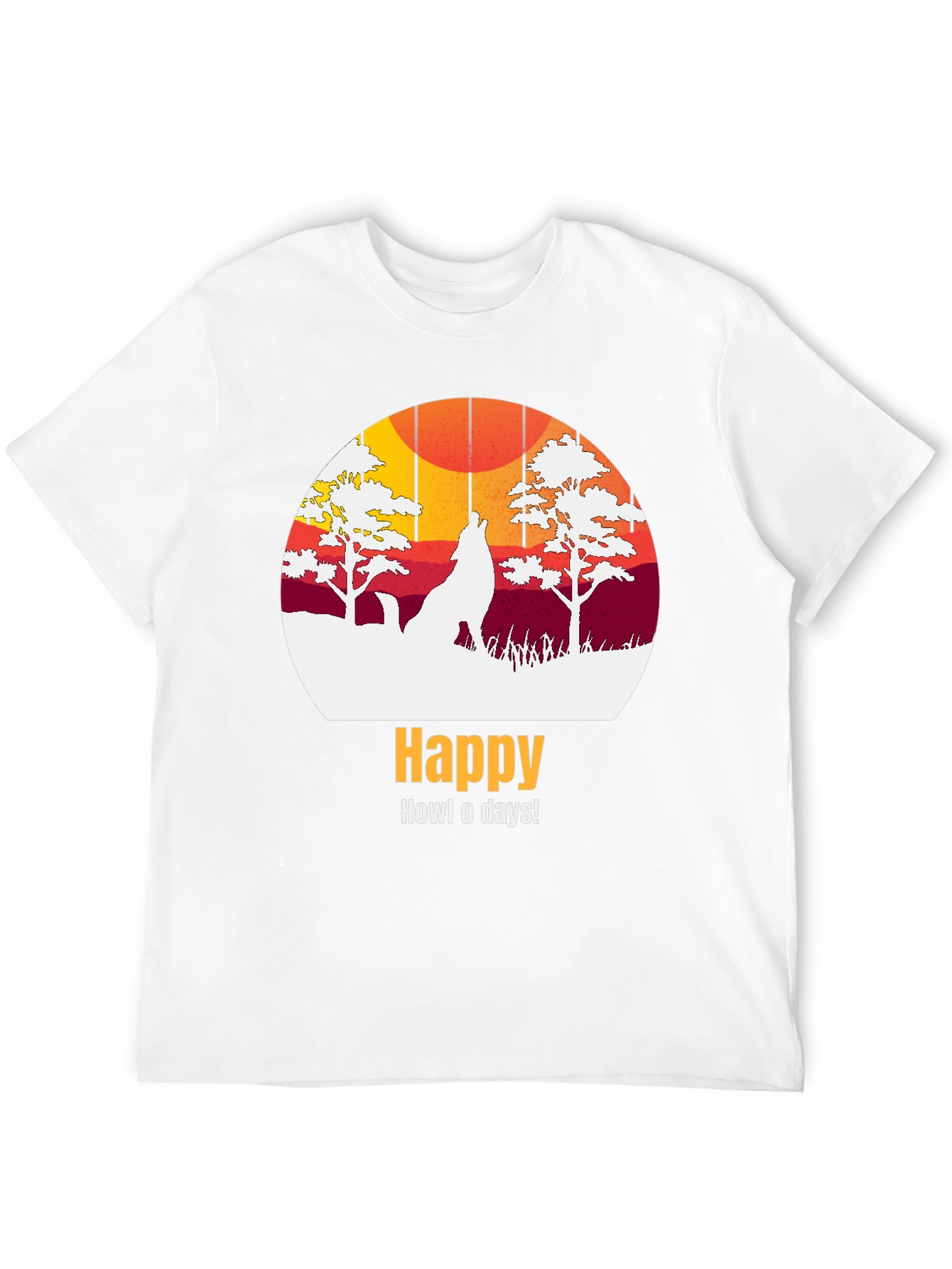 Happy Howl-o-days Wolf Graphic T-Shirt