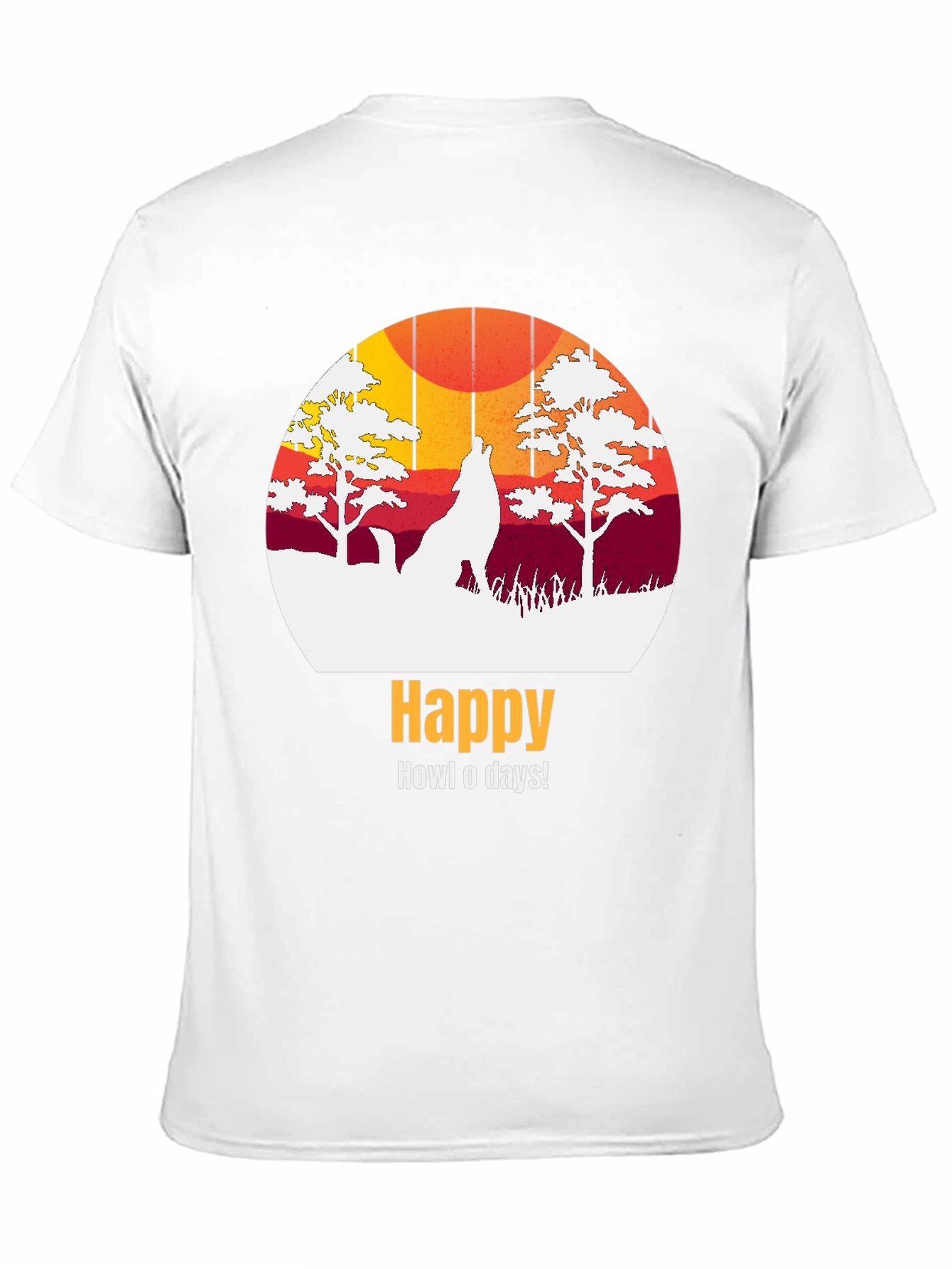 Happy Howl-o-days Wolf Graphic T-Shirt