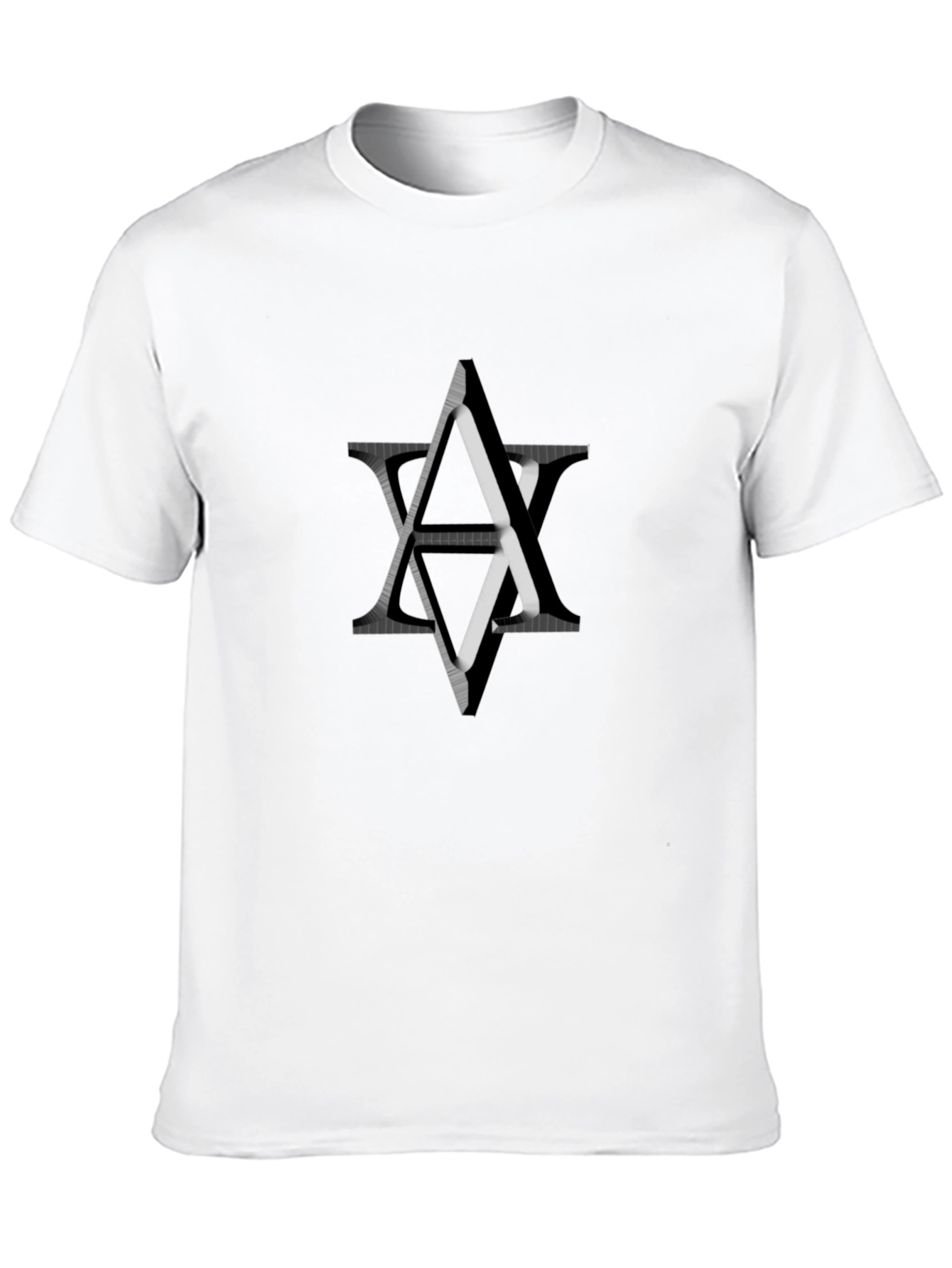 Abstract Star Graphic Black T-Shirt