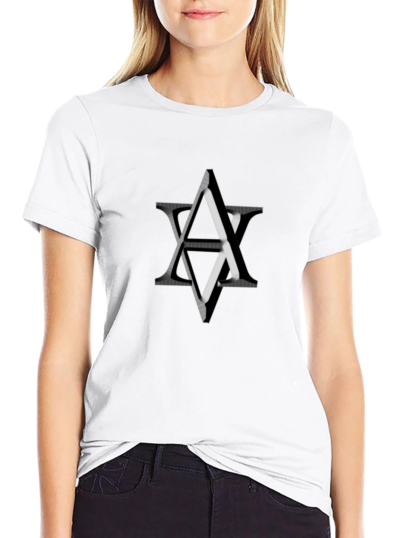 Abstract Star Graphic Black T-Shirt