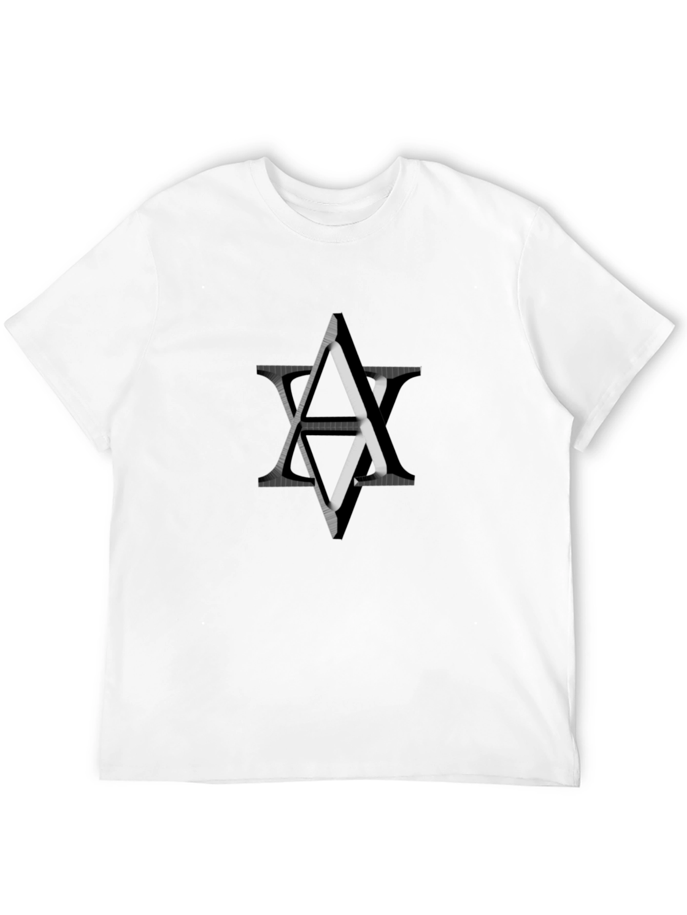 Abstract Star Graphic Black T-Shirt