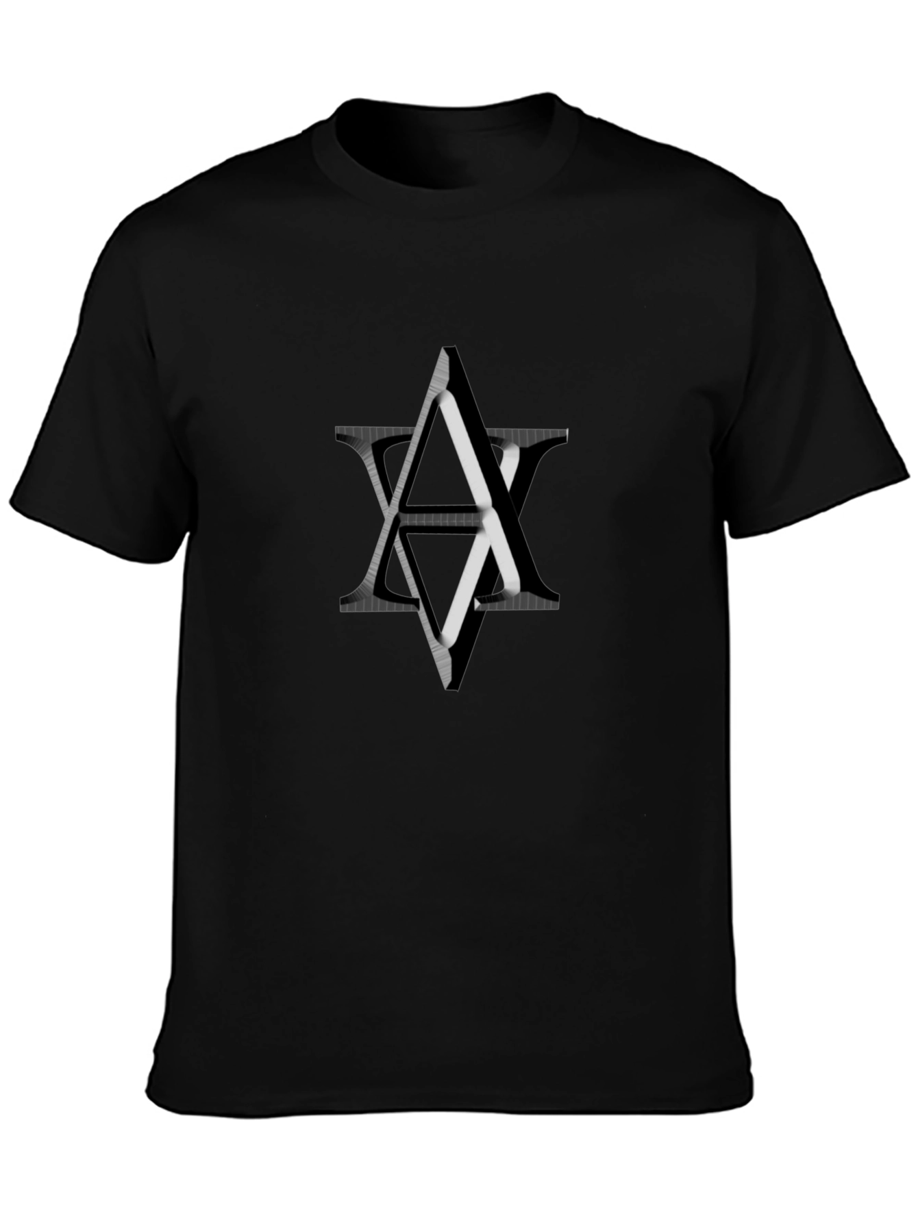 Abstract Star Graphic Black T-Shirt