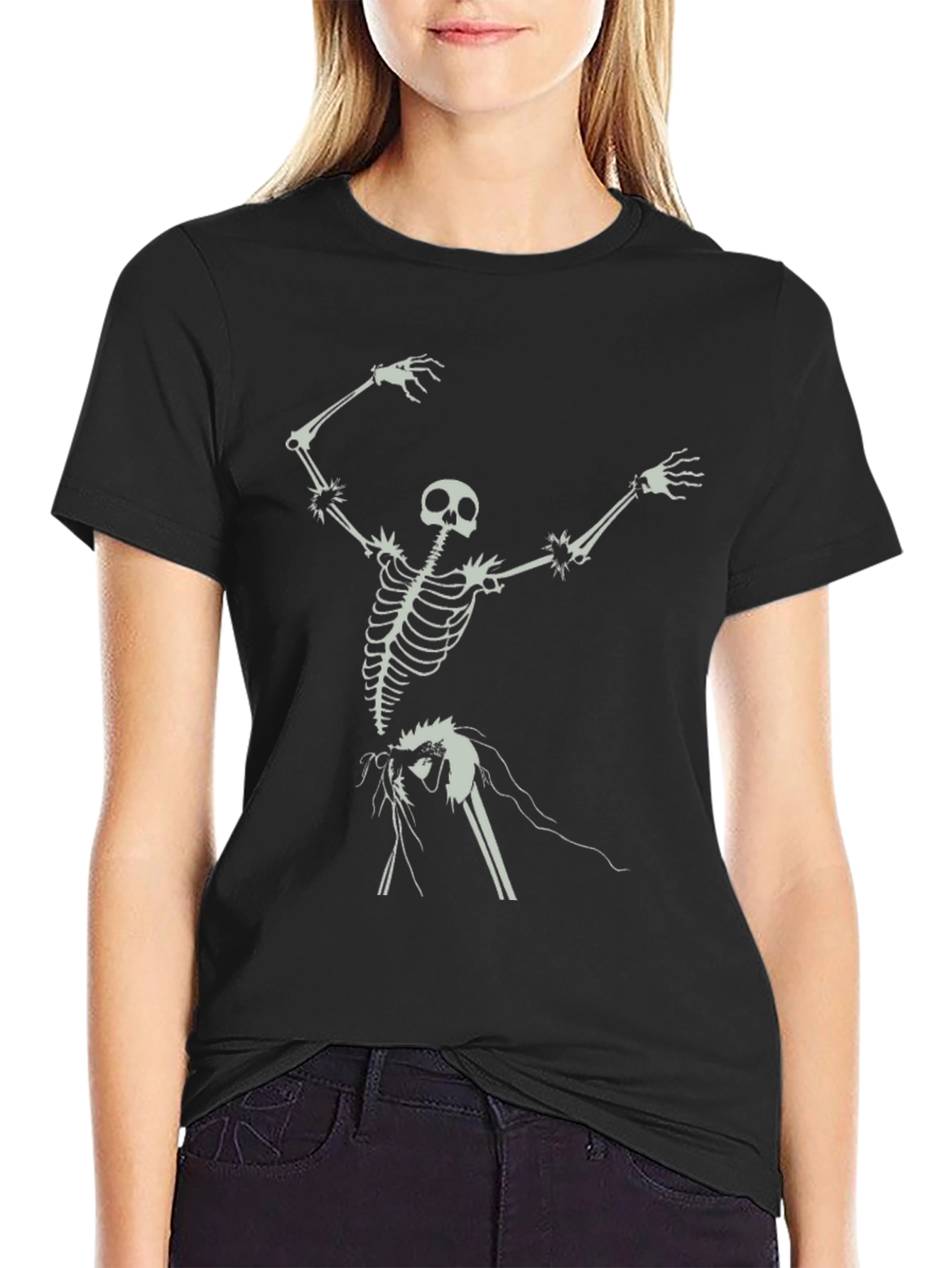 Skeleton Ribcage Graphic T-Shirt - Black Cotton Tee