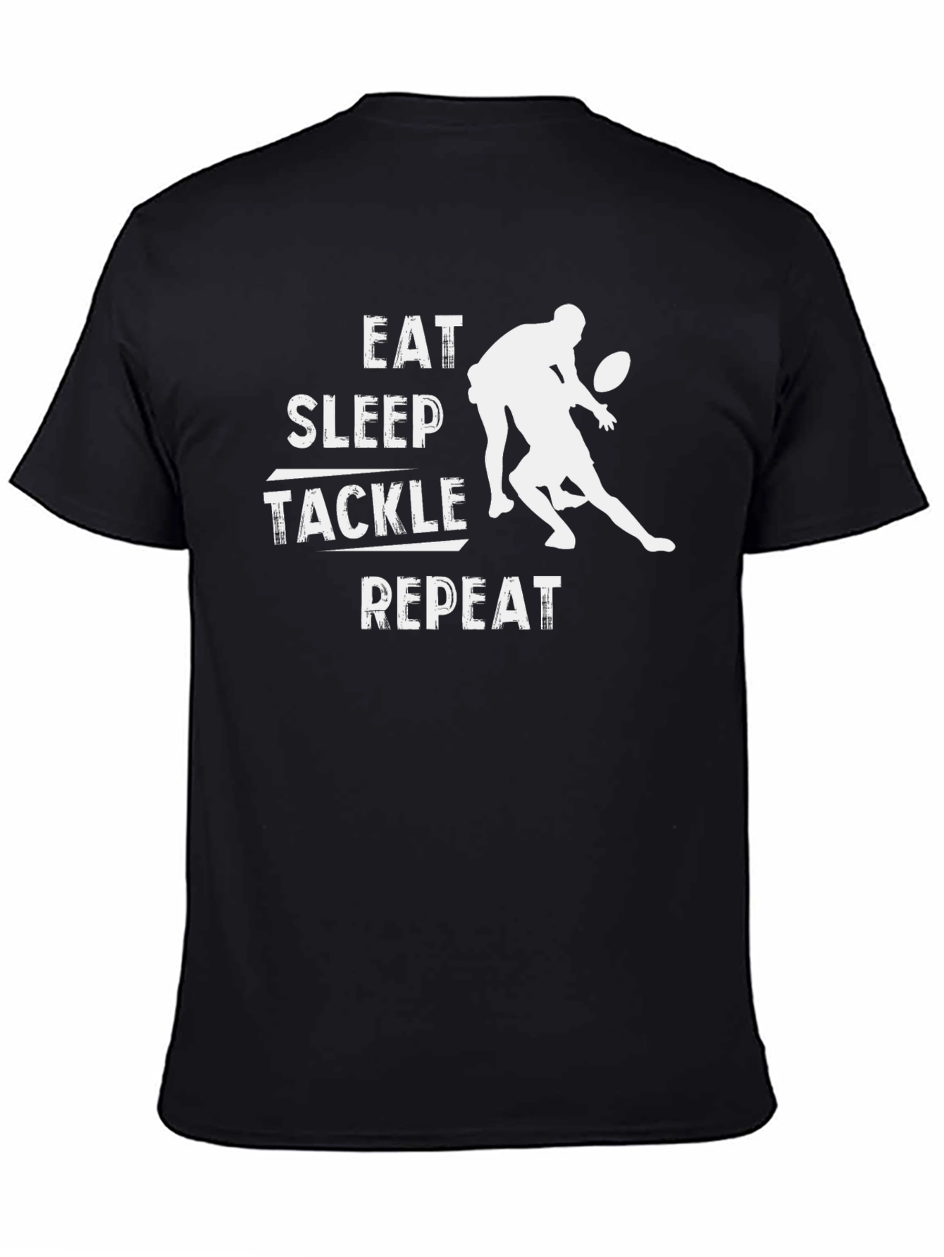 Eat Sleep Tackle Repeat Black T-Shirt