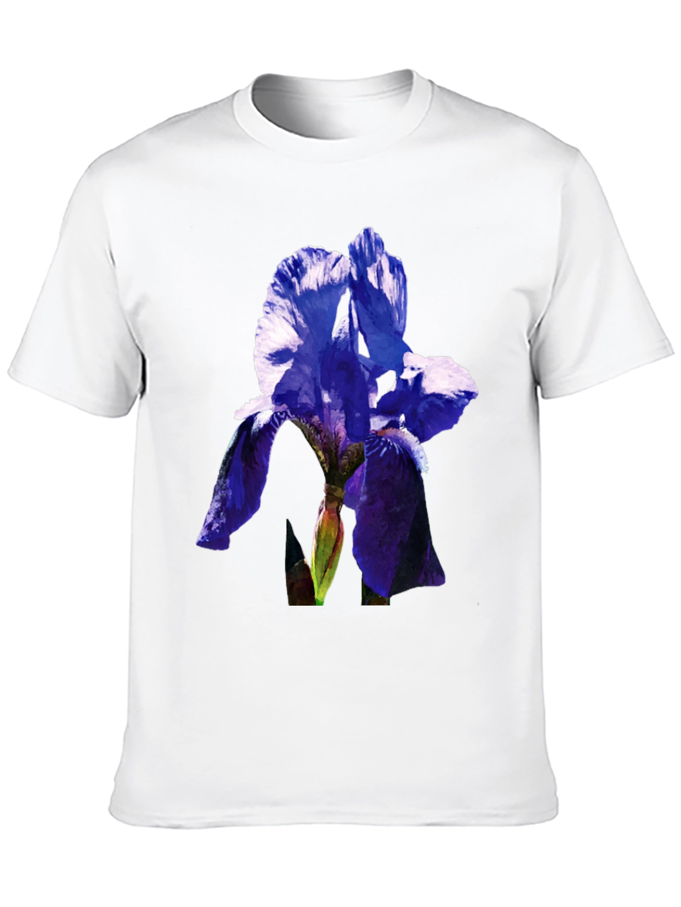 Floral Iris Graphic Tee - Mens Black T-Shirt