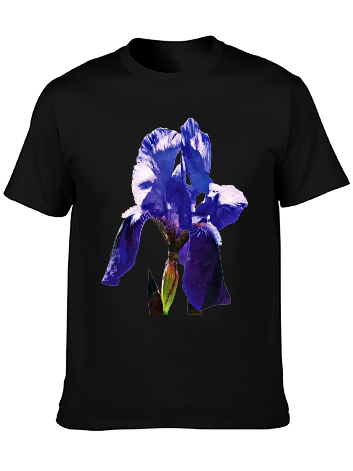 Floral Iris Graphic Tee - Mens Black T-Shirt