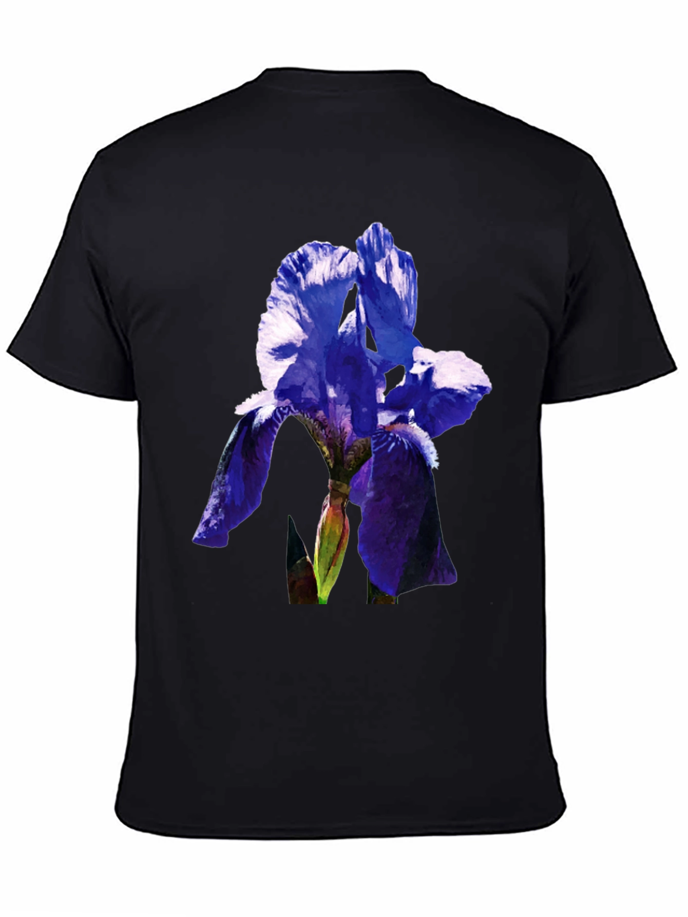 Floral Iris Graphic Tee - Mens Black T-Shirt