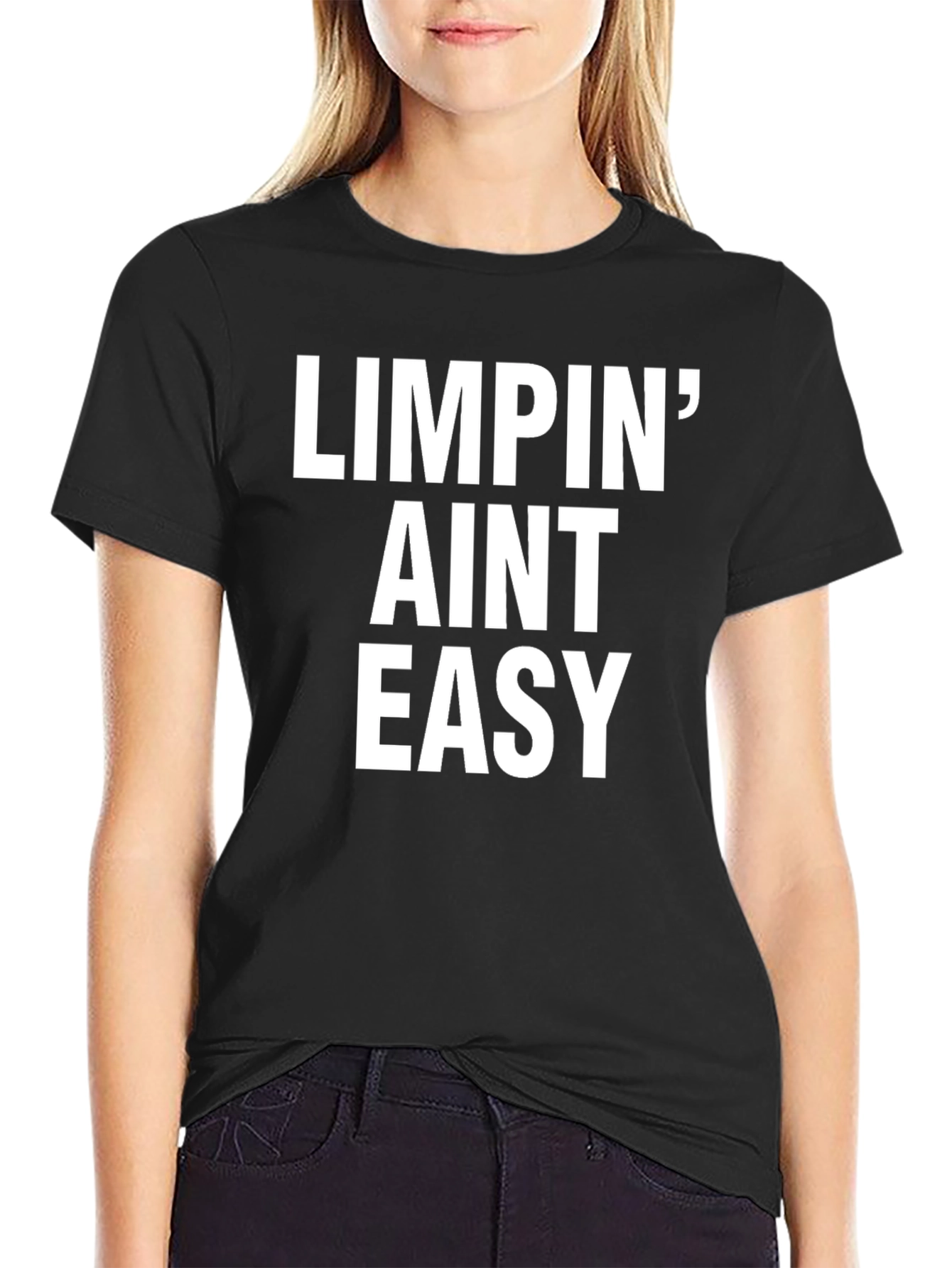 Limpin Aint Easy Black Graphic Tee