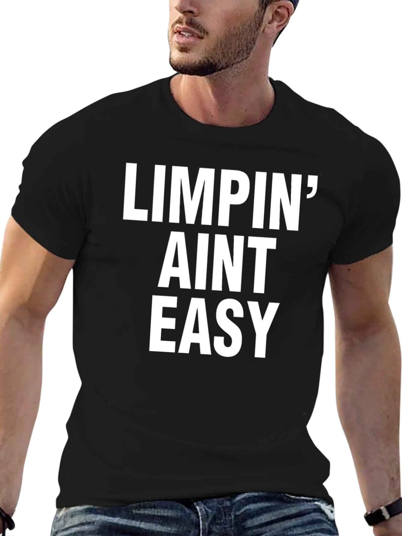 Limpin Aint Easy Black Graphic Tee