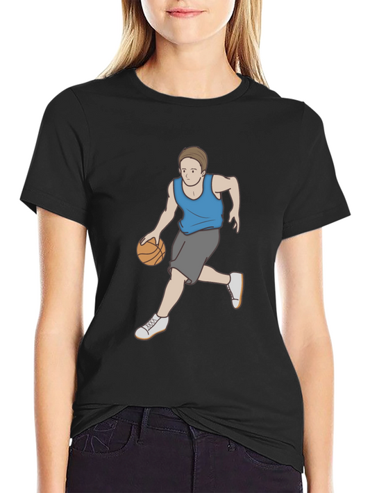 Basketball Player Graphic T-Shirt - Cool Black Tee