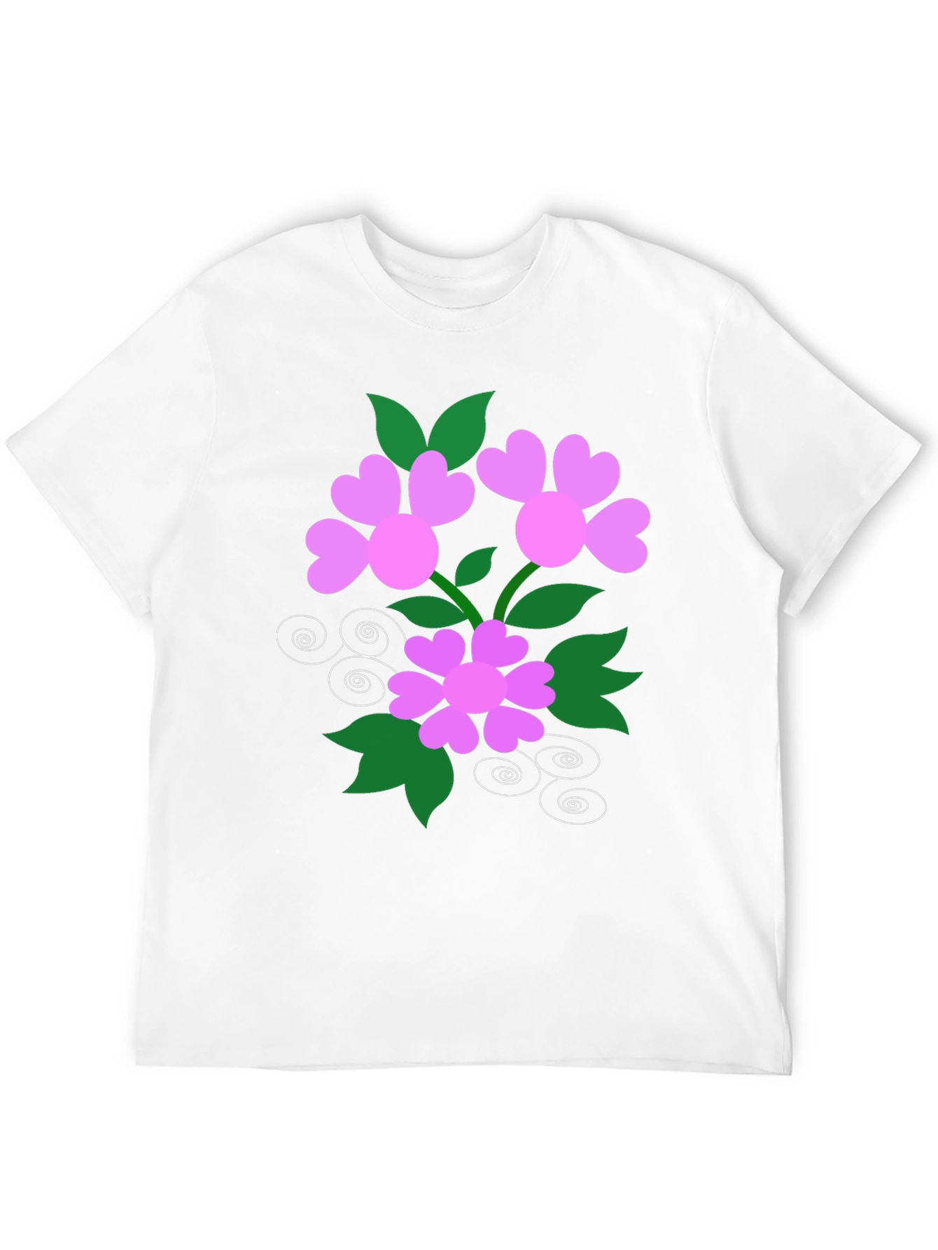 Floral Heart Tee - Black Cotton Blend