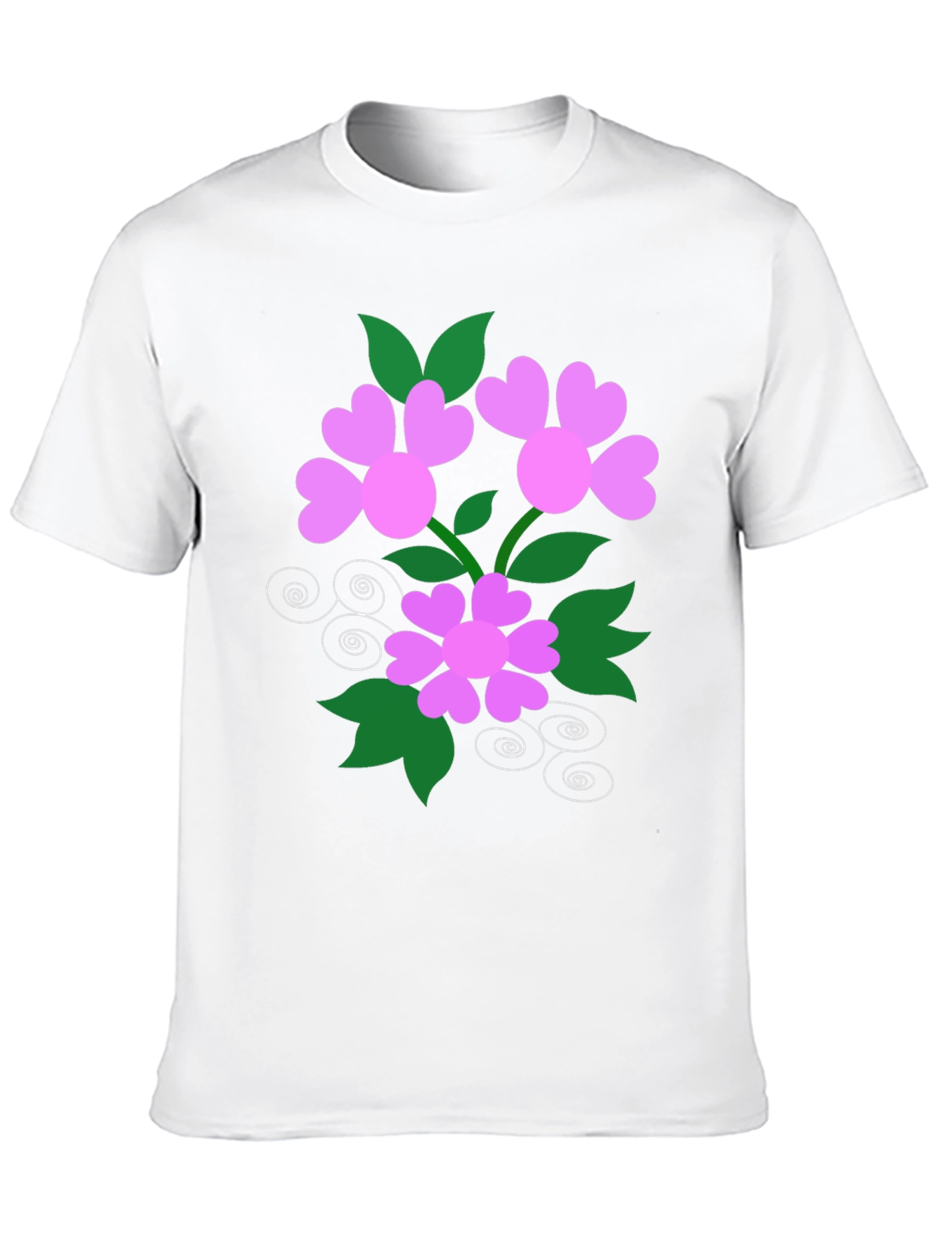 Floral Heart Tee - Black Cotton Blend