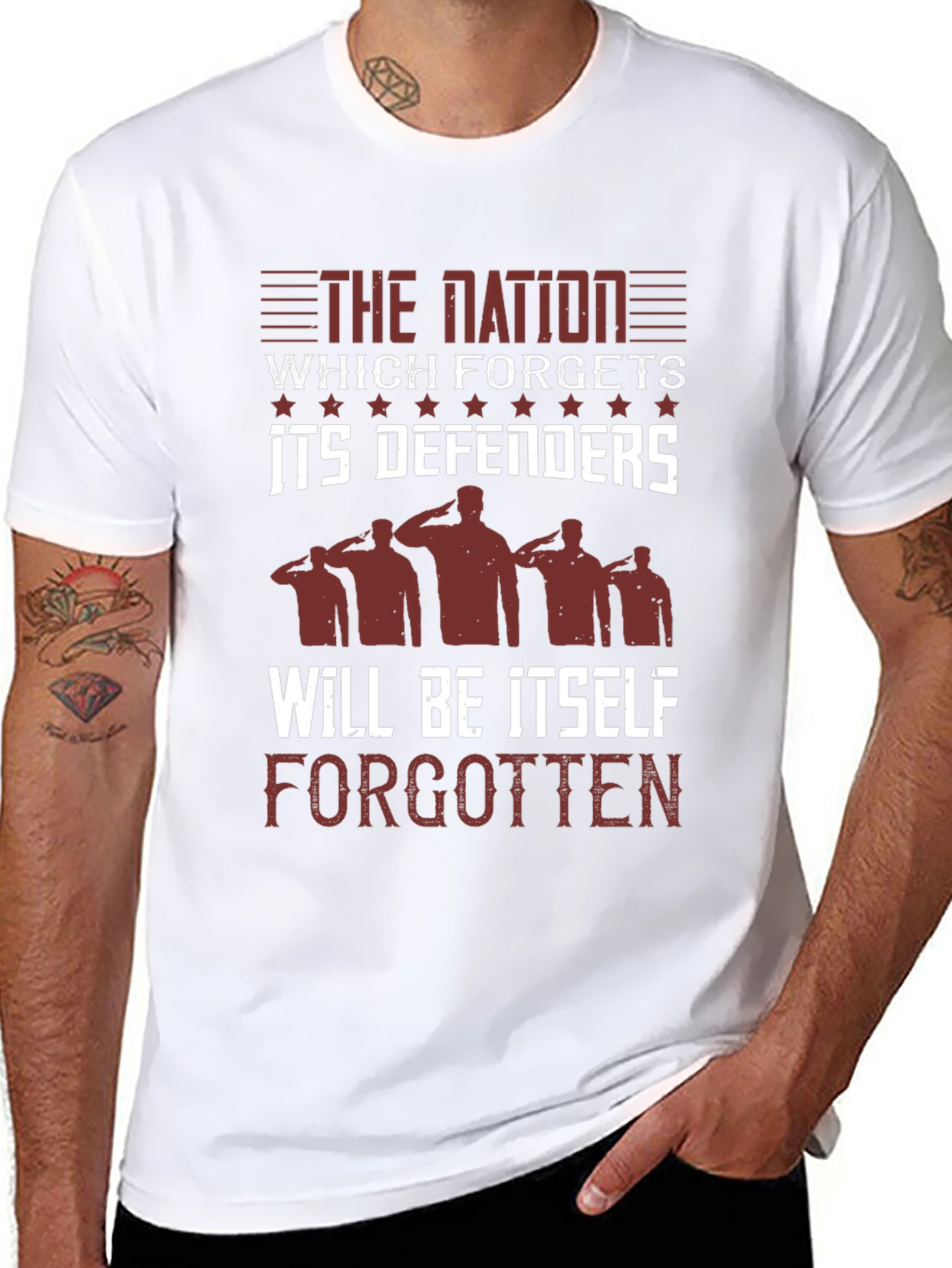 Patriotic Mens T-Shirt: Nations Defenders