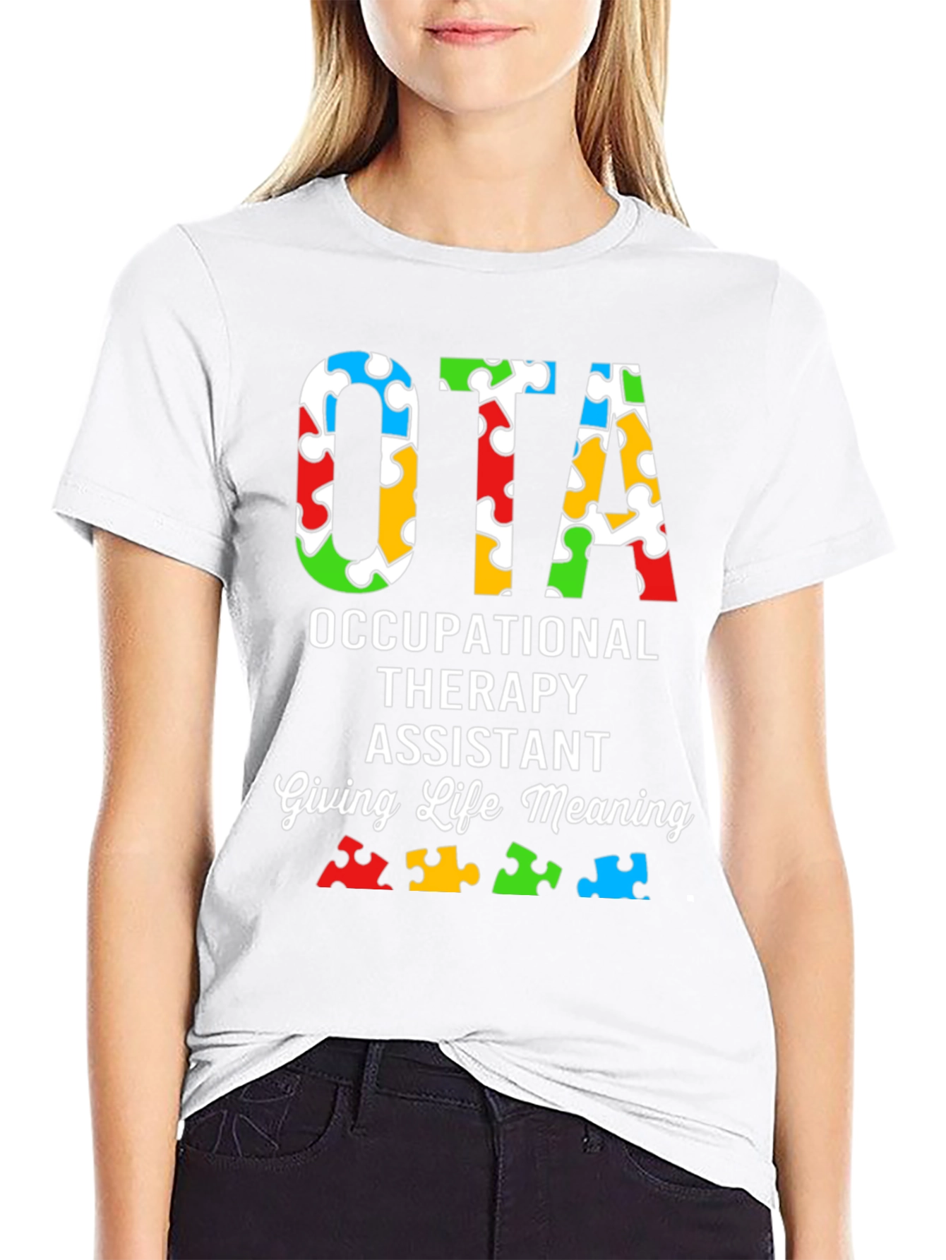 OTA Puzzle Piece T-Shirt - Occupational Therapy Assistant Tee