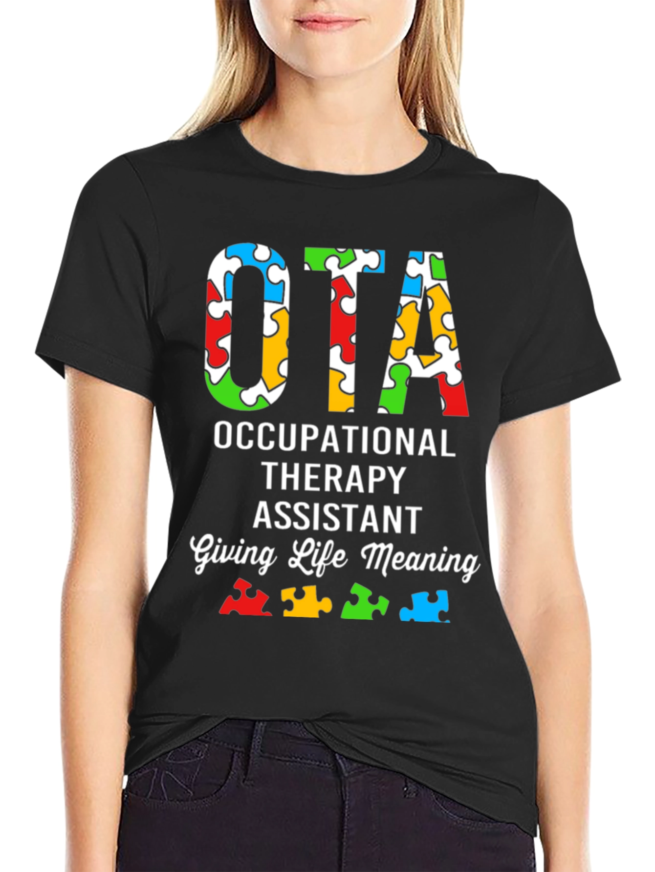 OTA Puzzle Piece T-Shirt - Occupational Therapy Assistant Tee