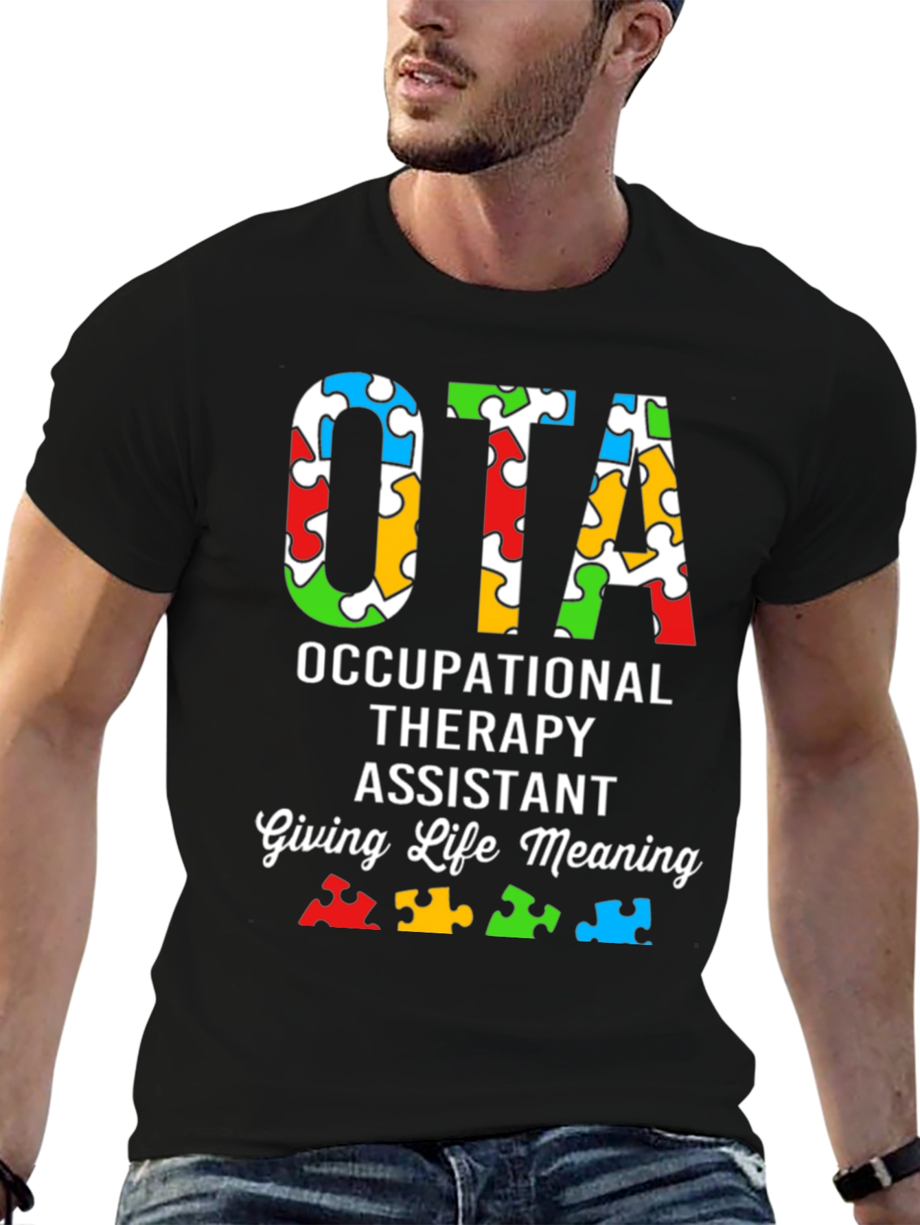 OTA Puzzle Piece T-Shirt - Occupational Therapy Assistant Tee