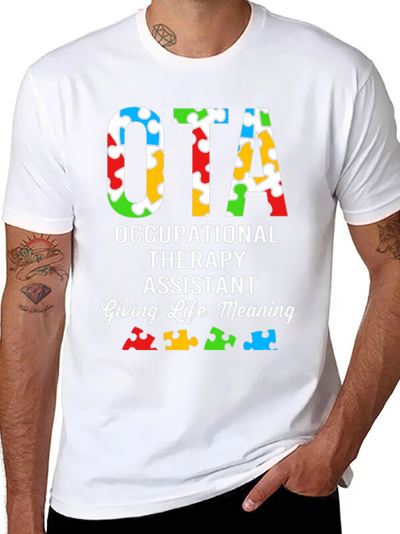 OTA Puzzle Piece T-Shirt - Occupational Therapy Assistant Tee
