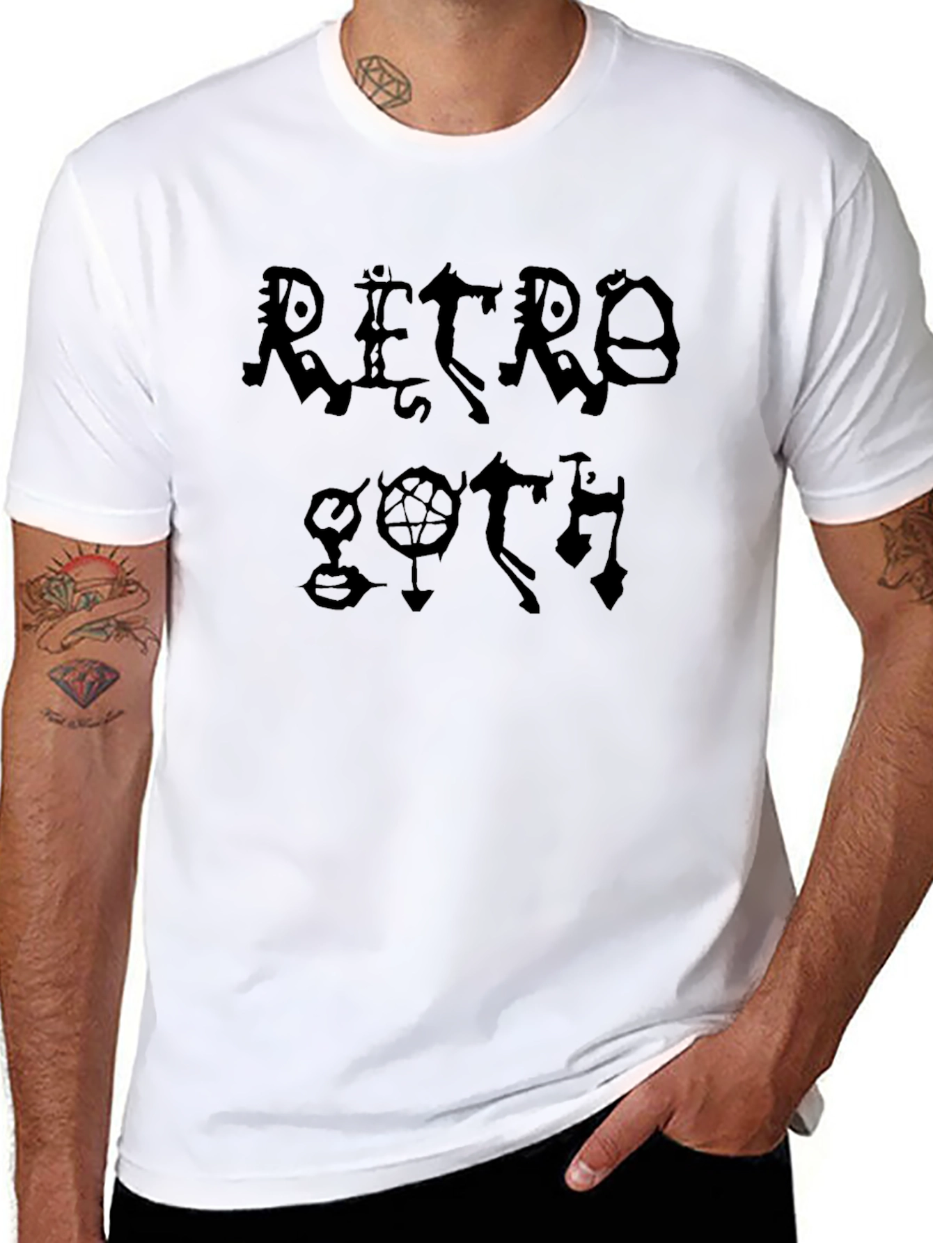 Retro Goth Black Graphic T-Shirt