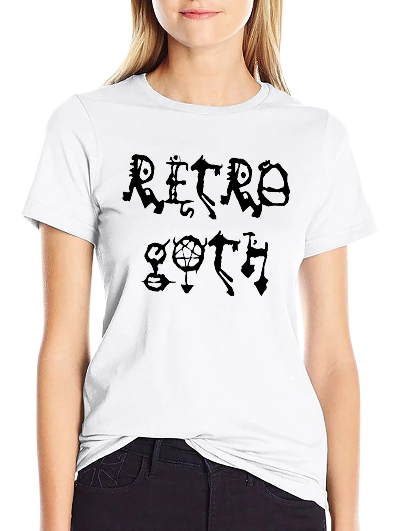 Retro Goth Black Graphic T-Shirt