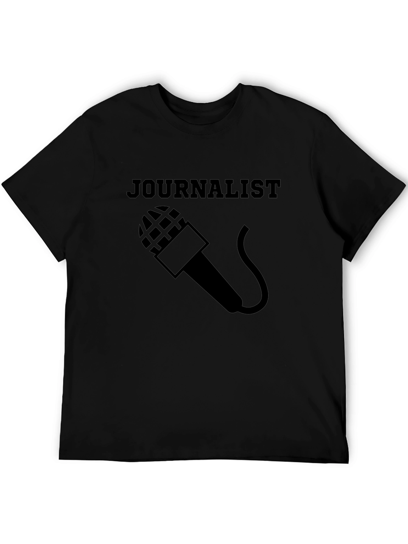 Journalist Microphone Graphic Tee - Black