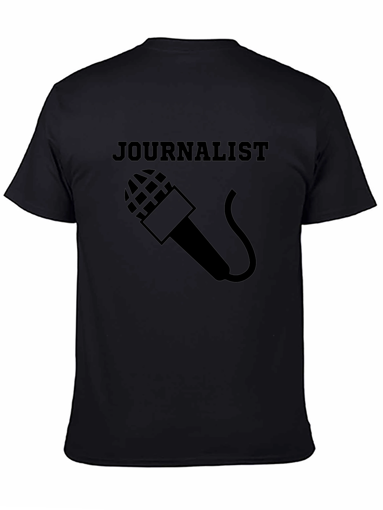 Journalist Microphone Graphic Tee - Black