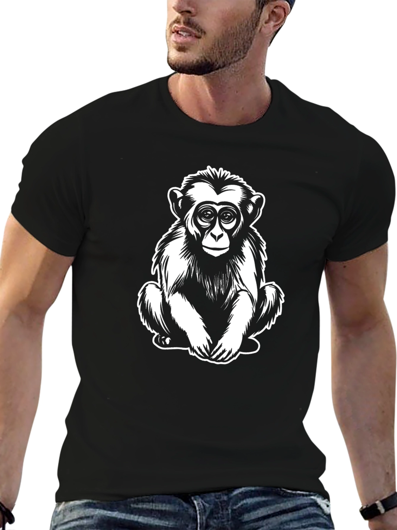 Cool Monkey Graphic Black T-Shirt