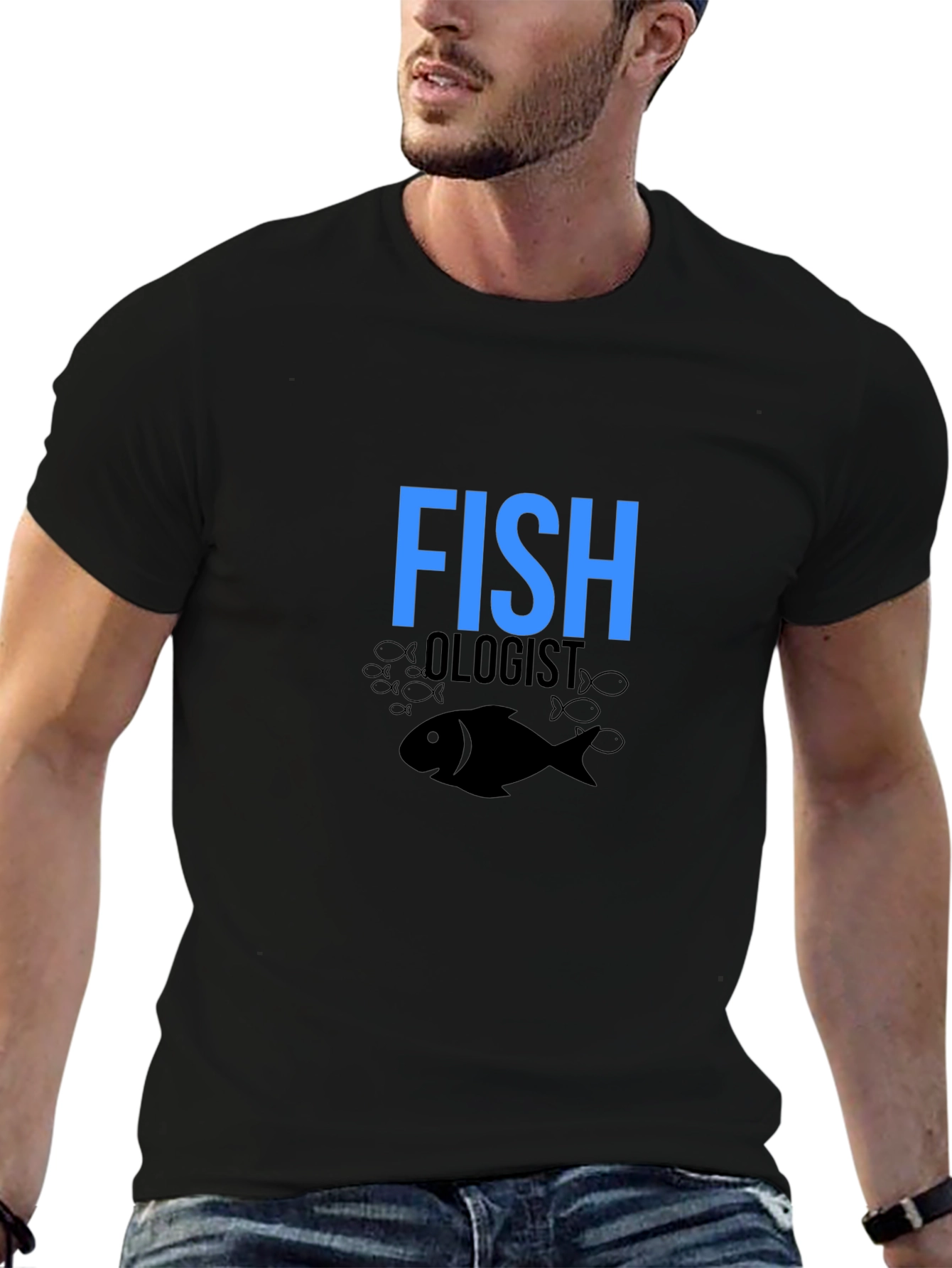 Fish Ologist Black Graphic T-Shirt