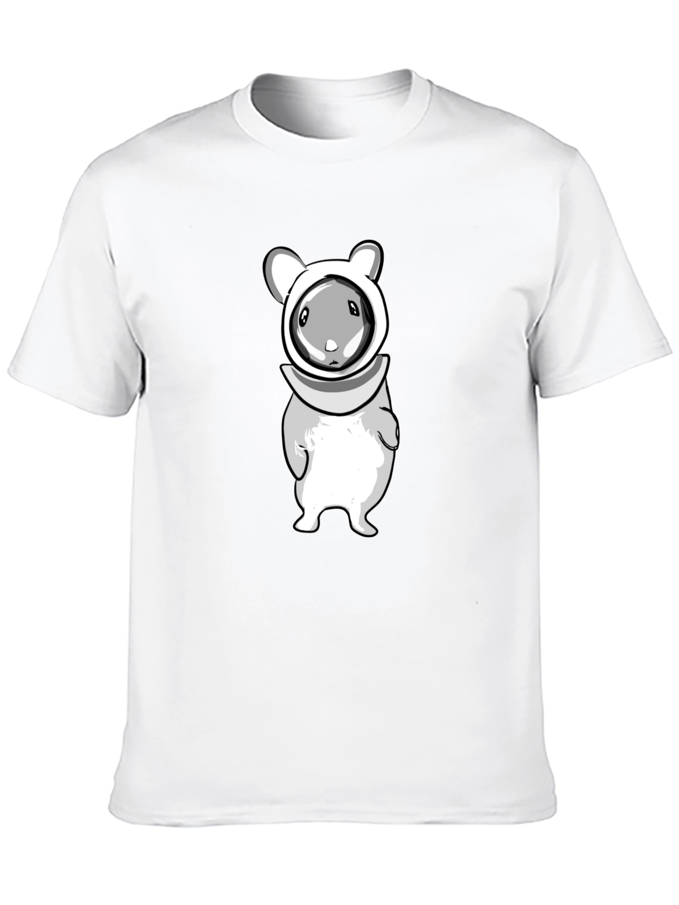 Cute Cartoon Hamster Graphic T-Shirt - Unisex Black Tee