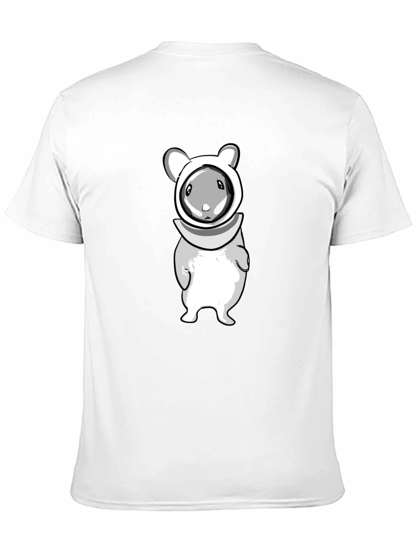 Cute Cartoon Hamster Graphic T-Shirt - Unisex Black Tee
