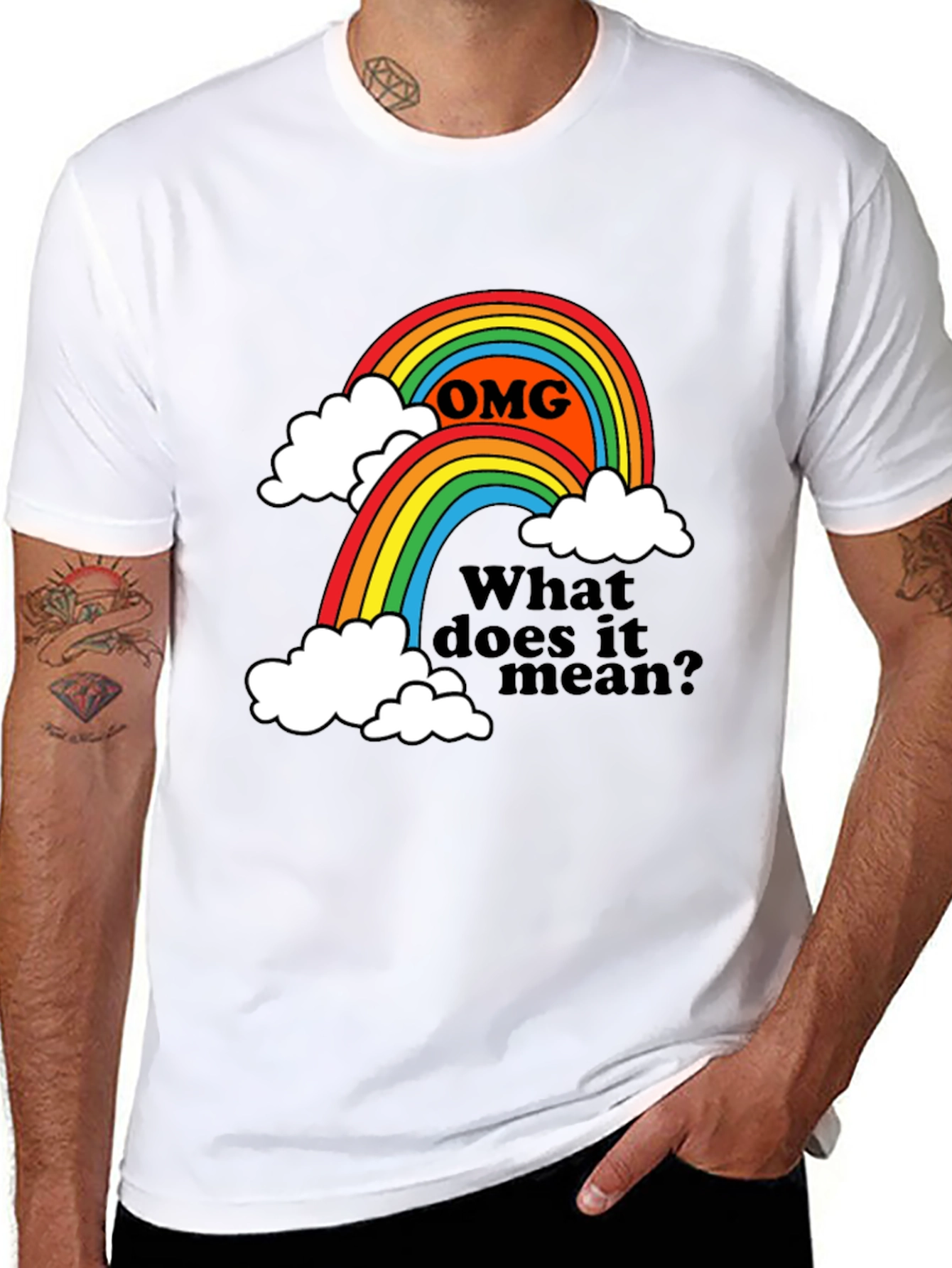 OMG Rainbow Graphic Tee - Unique Design