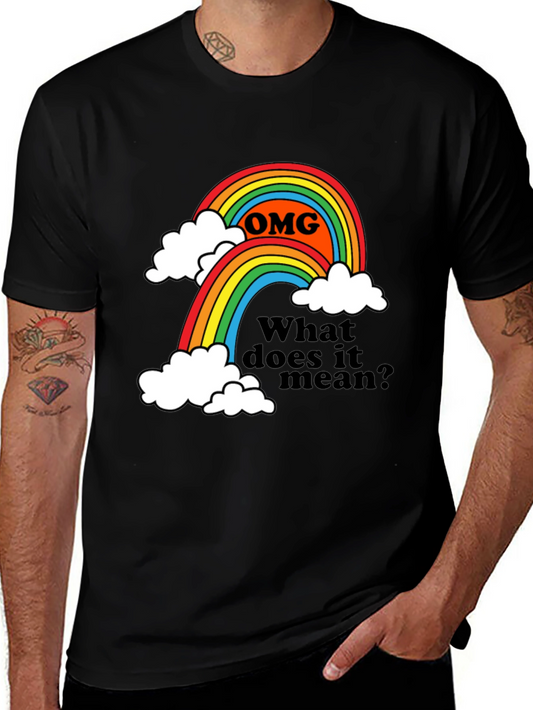 OMG Rainbow Graphic Tee - Unique Design