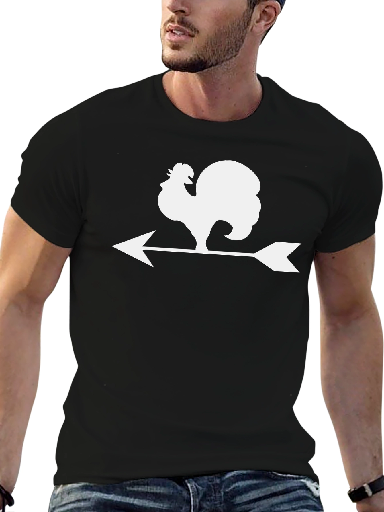 Rooster Weather Vane Black T-Shirt