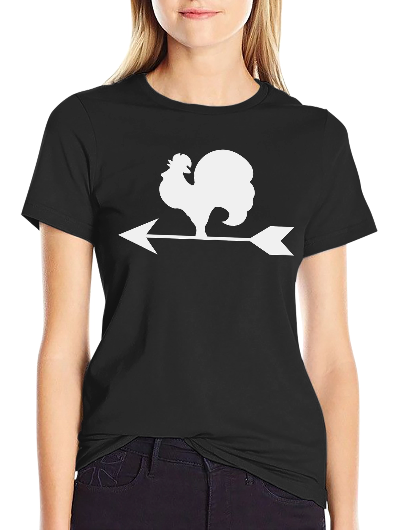 Rooster Weather Vane Black T-Shirt