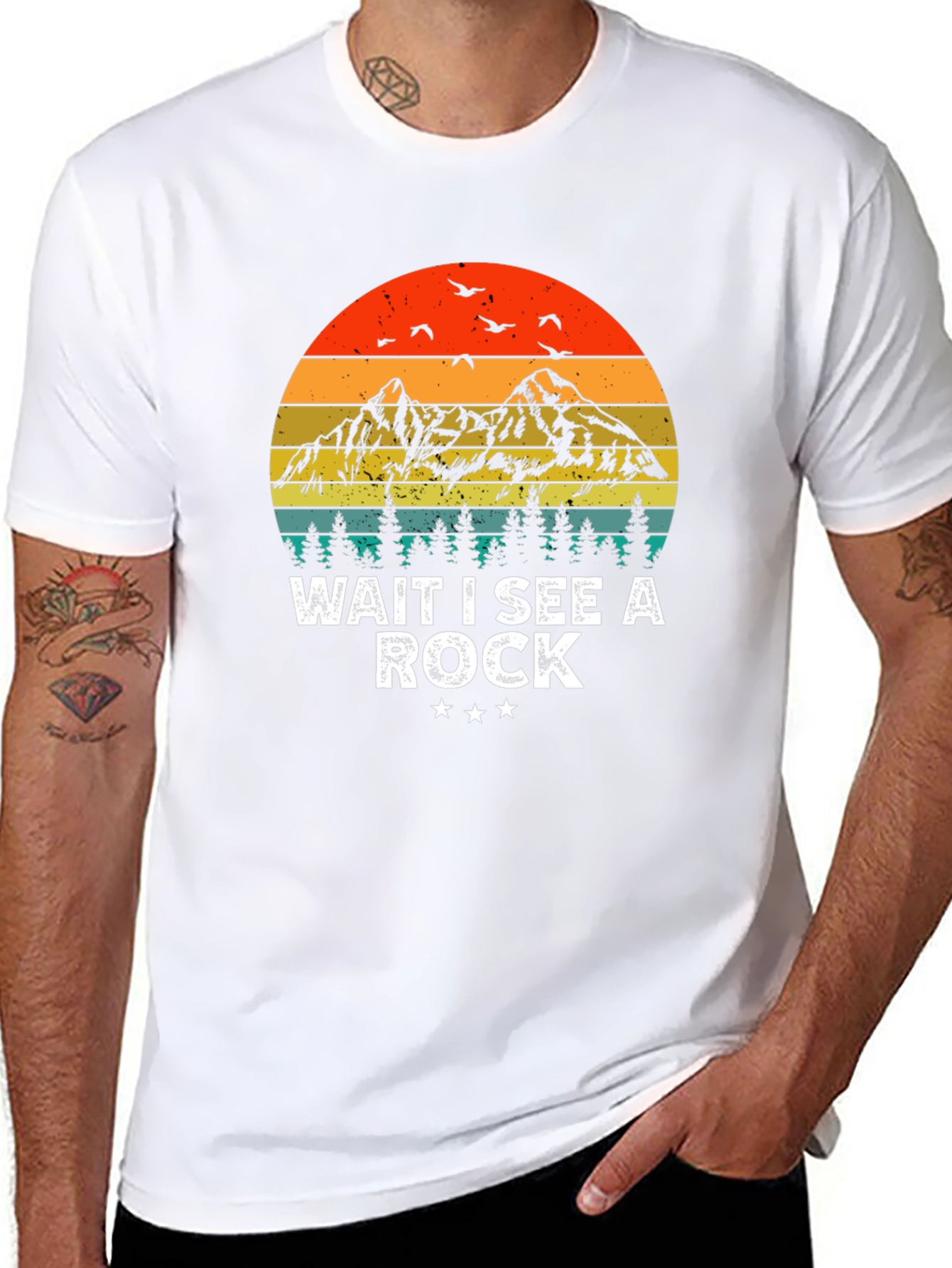 Wait I See a Rock T-Shirt - Mountain Sunset
