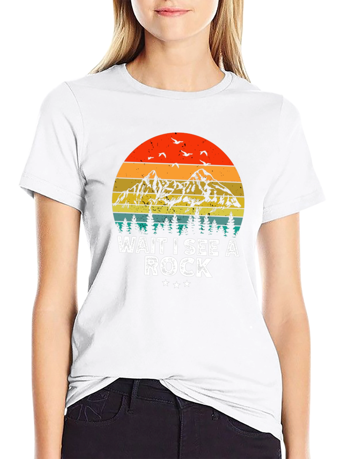Wait I See a Rock T-Shirt - Mountain Sunset