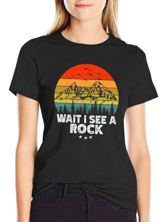 Wait I See a Rock T-Shirt - Mountain Sunset