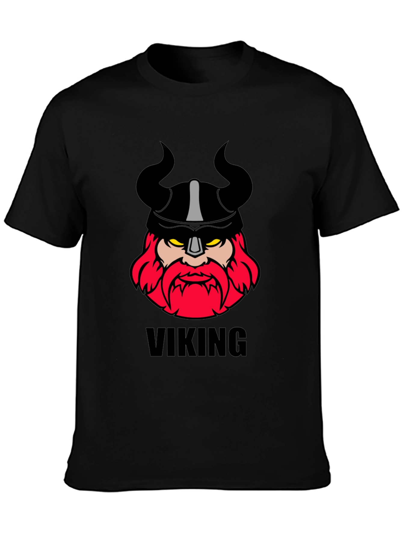 Viking Graphic Tee - Black Cotton T-Shirt