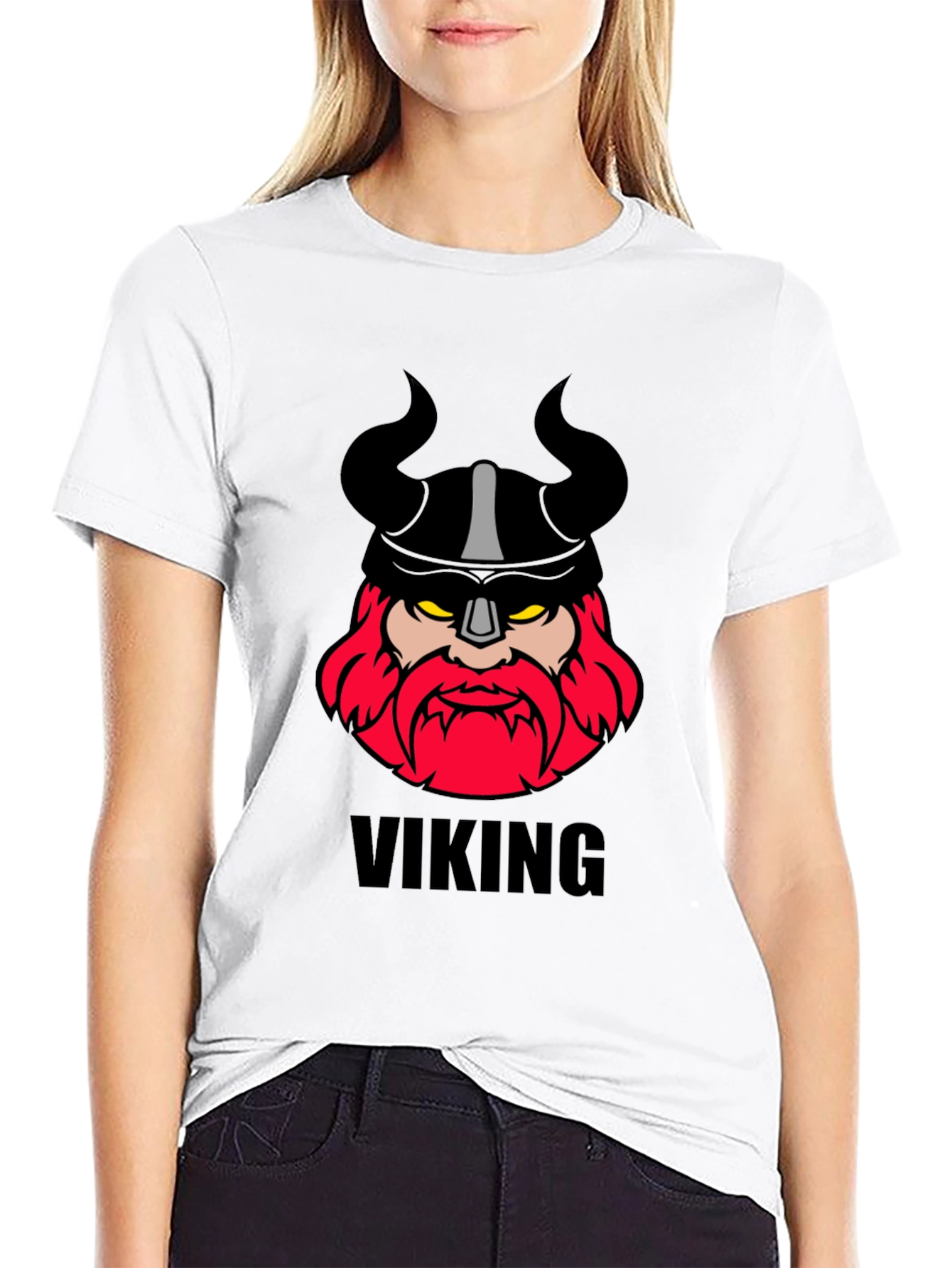 Viking Graphic Tee - Black Cotton T-Shirt