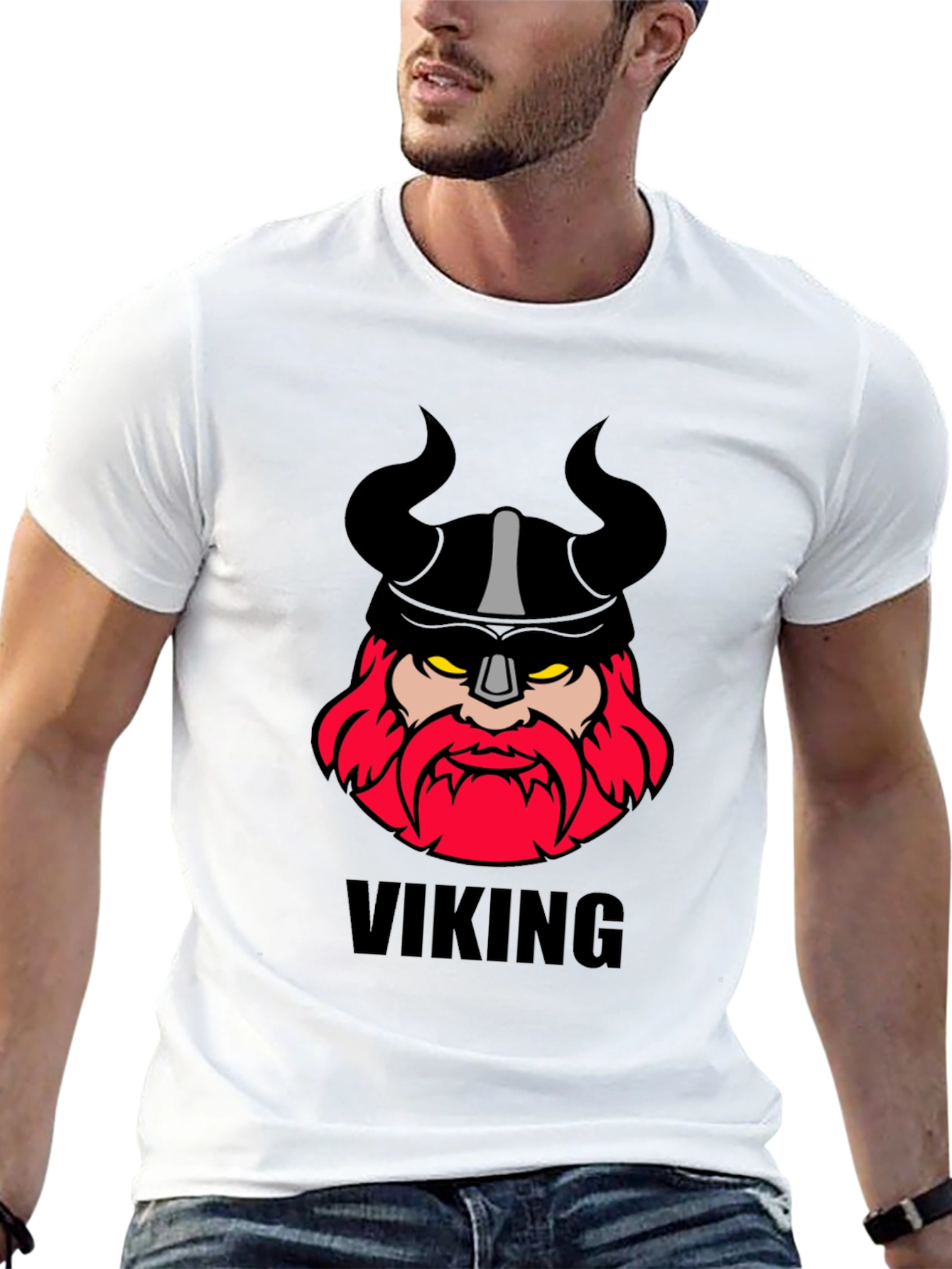 Viking Graphic Tee - Black Cotton T-Shirt