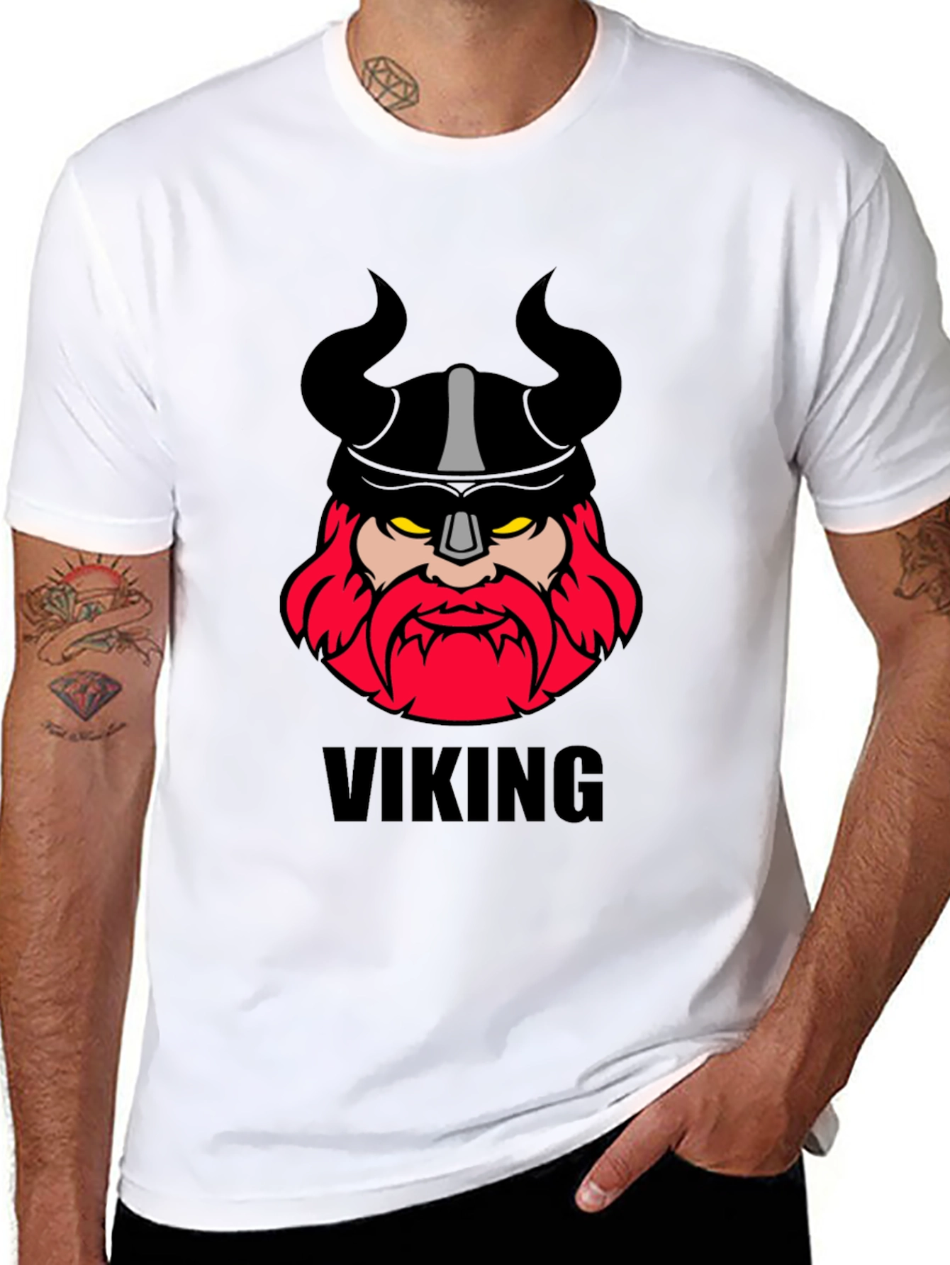 Viking Graphic Tee - Black Cotton T-Shirt