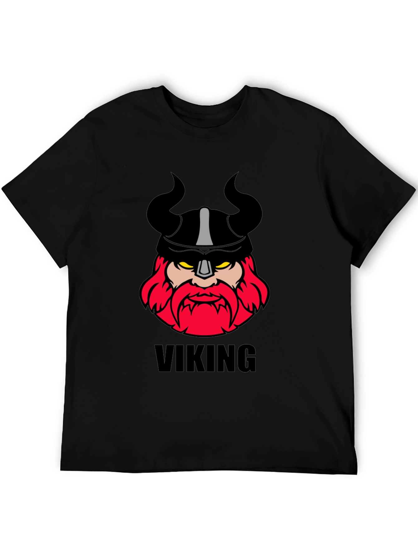 Viking Graphic Tee - Black Cotton T-Shirt
