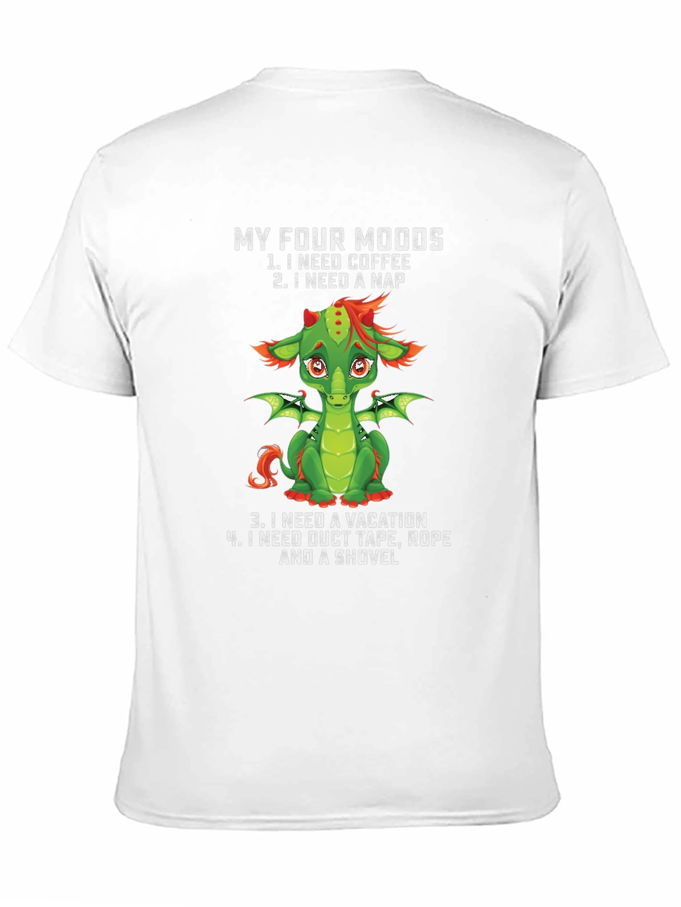 Funny Dragon Four Moods Graphic Tee
