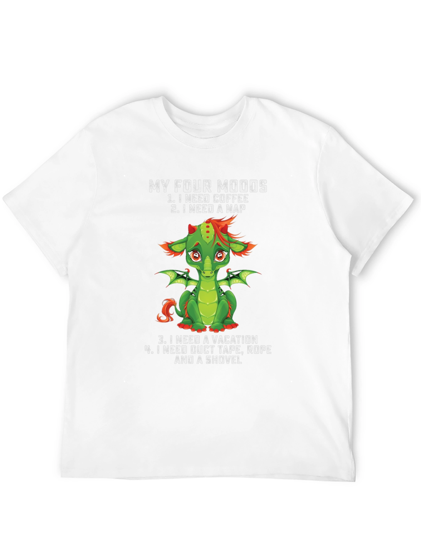 Funny Dragon Four Moods Graphic Tee
