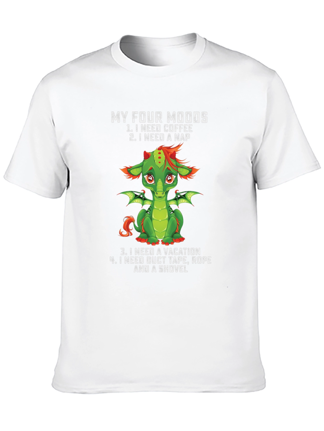 Funny Dragon Four Moods Graphic Tee