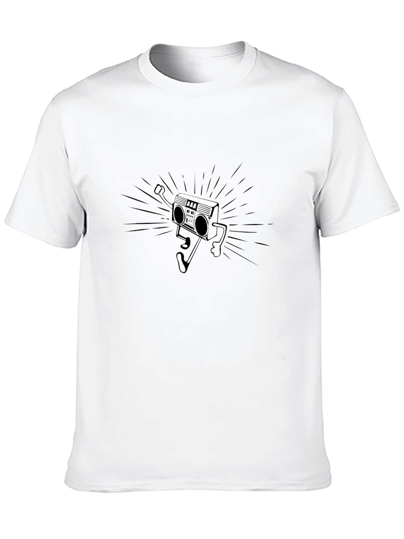 Retro Boombox Graphic Black T-Shirt